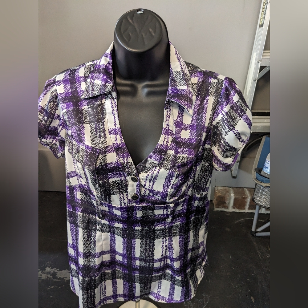 Women's Small Purple and Black Heart Soul Shirt